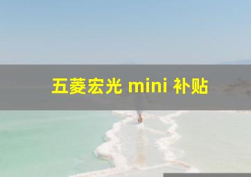 五菱宏光 mini 补贴